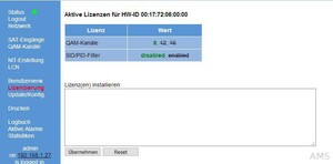 Astro QAM BOX Lizenz Service-Filter für Service Drop Funktion b. QAM BOX eco+neo