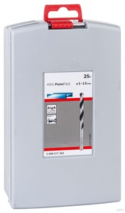 Bosch 2608577352 Pro Box 25 teilig HSS PointTeQ, 1,0–13,0