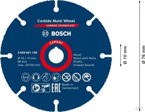 Bosch Trennscheibe EXPERT Carbide 76x10mm