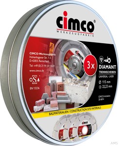Cimco Diamant-Trennscheiben 3x 115mm 206814 (VE3)