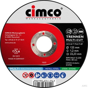 Cimco Trennscheibe Multicut 125x1,2x22,23mm 20 8766