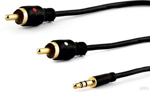E+P Elektrik Audio-Adapterkabel 1,5m 2Cinch/3,5 Klinke sw BS 113 S