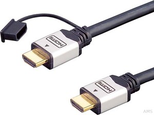E+P Elektrik HDMI High-Speed-Kabel Ethernet,1m,si/sw HDMI 401/1