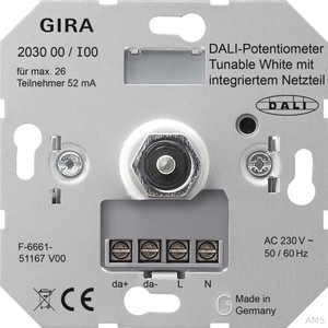 GIRA, Schalter 203000 DALI-Potentiometer Tunable WH Netzteil Einsatz