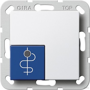 GIRA, Schalter 590503 Arztruftaster blau reinweiß System 55