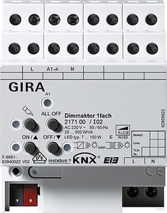 Gira 217100 Universal-Dimmaktor 1fach 500 W KNX/EIB
