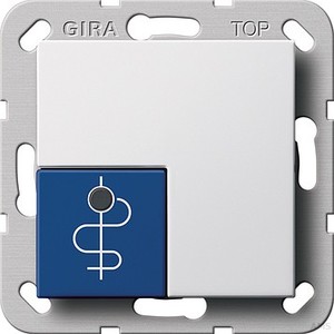 Gira 290503 Arztruftaster Blau System 55 Reinweiß