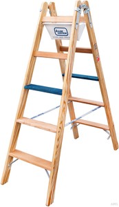 Ille Stehleiter Holz Stufen ERGO Plus 2x5 Stufen