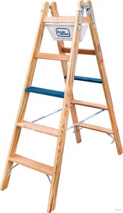Ille Stehleiter Holz Stufen ERGO Plus 2x6 Stufen