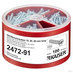 Kaiser 2472-91 Geräteschrauben-Box, je 100 Schrauben Ø