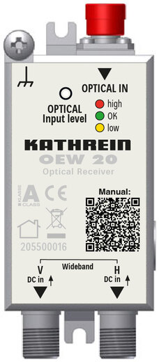 Kathrein OEW 20 Optischer Empfänger 2xBreitband Ausgang Opt.15-5dBm FC/PC