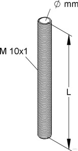 Kleinhuis 182/10 Gewinderöhrchen, Gewinde M10x1, L 10mm