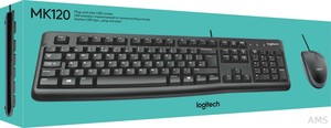 Logitech Tastatur/Maus Set USB,1000dpi LOGITECH MK120 sw