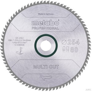 Metabo Sägeblatt 254x30mm multi cut 628093000