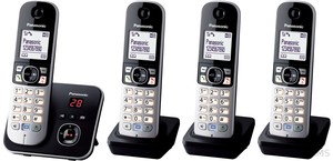 Panasonic KX-TG6824GB DECT Telefon mit AB QUATTRO schnurlos schwarz
