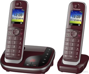 Panasonic KX-TGJ322GR DECT Telefon mit AB DUO schnurlos weinrot