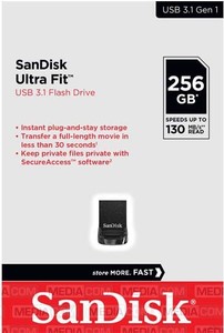 Sandisk USB 3.1 Stick 256GB, Ultra Fit