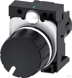 Siemens 3SU1200-2PR10-1AA0 Potentiometer, 22mm, rund, schwarz, 4,7K