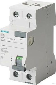 Siemens FI-Schutzschalter Typ AC, 30mA, 40A 5SV4314-0LA