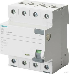 Siemens FI-Schutzschalter Typ A , 100mA, 40A 5SV3444-6LB01
