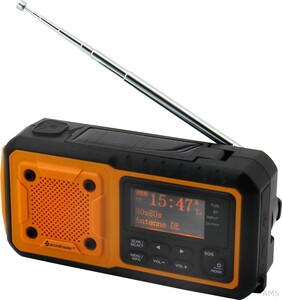 Soundmaster DAB112OR orange-sw Notfalldigitalradio Li-Ion Akku Solarpanel Dynamo