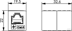 Telegärtner AMJ-Kupplung K Cat.5e iso RJ45 (f-f),alpinweiß J00029K0052