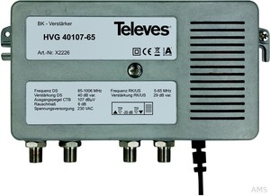 Televes HVG40107-65 BK-Verst.40dB im Druckgußgeh
