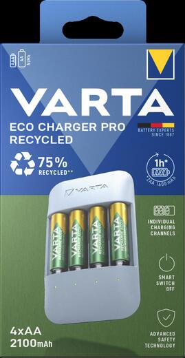 Varta 57683101121 Eco Charger Pro Recycled 4x AA 56816 2100mAh