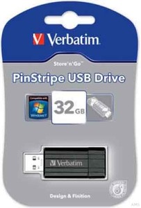 Verbatim 49064 USB-Stick 32GB PinStripe sw 67x