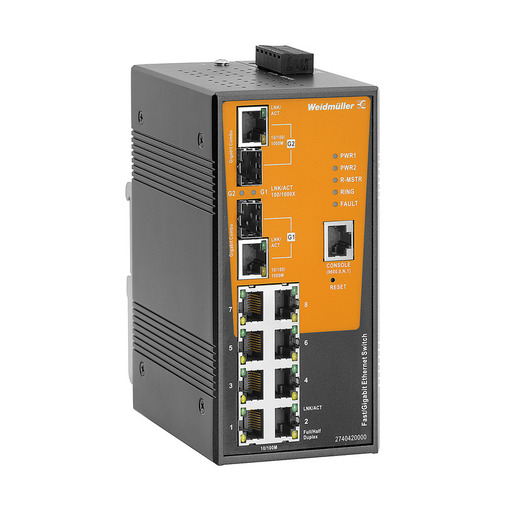 Weidmueller IE-SW-AL10M-8TX-2GC Netzwerk-Switch (managed), managed, Fast/Gigabit Etherne