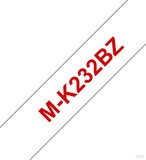 Brother Schriftband M-K232 12mm/8m weiss/rot